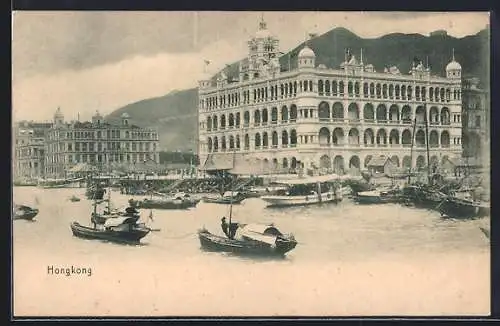AK Hongkong / Hong Kong, Gebäude am Wasser