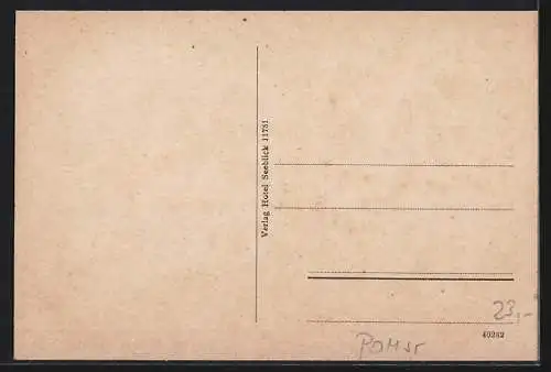 AK Gross Poberow, Hotel Seeblick mit Garten