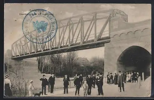 AK Insterburg, Eisenbahnbrücke bei Luxenberg