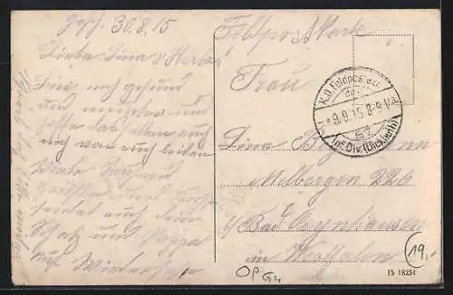 AK Insterburg, Eisenbahnbrücke bei Luxenberg