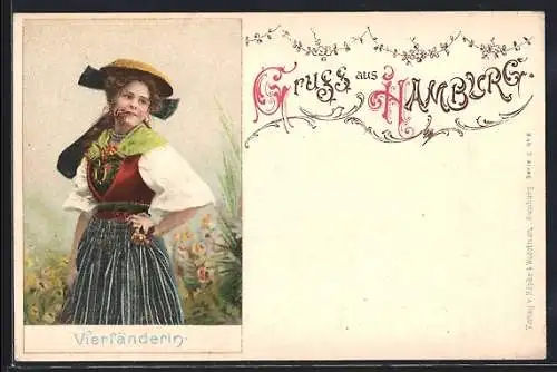 AK Hamburg, Vierländerin in Tracht