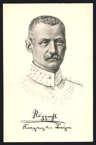 Künstler-AK Porträt vom Kronprinz Rupprecht von Bayern in Uniform