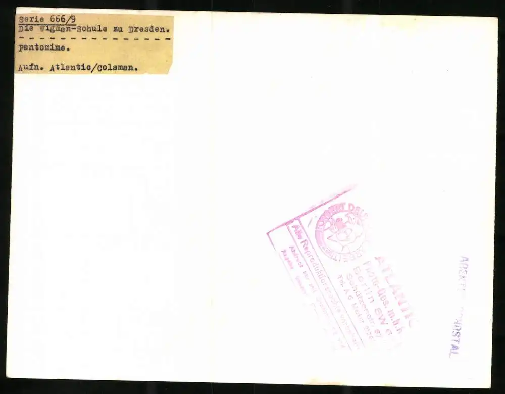 4 Fotografien Agentur Schostal, Ansicht Dresden, Mary Wigman Tanzschule in der Bautzner Str. 107, Ausdruckstanz 6