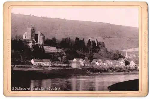 Fotografie Lautz, Darmstadt, Ansicht Neckarsteinach, Blick nach dem Ort von der Ruine Schadeck aus