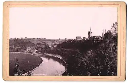 Fotografie Lautz, Darmstadt, Ansicht Bad Wimpfen, Neckarpartie mit Teilansicht des Ortes
