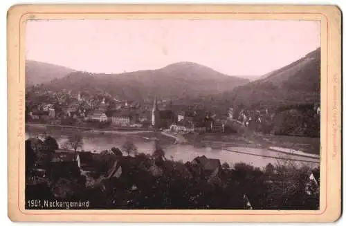 Fotografie Lautz, Darmstadt, Ansicht Neckargemünd, Blick nach dem Ort über den Fluss
