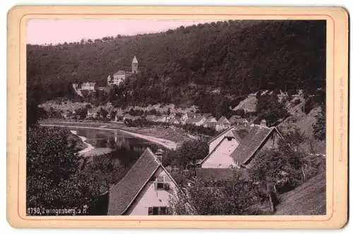 Fotografie Lautz, Darmstadt, Ansicht Zwingenberg a. N., Wohnhäuser mit Blick zum Schloss