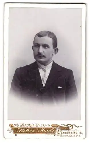 Fotografie Emil Maass, Schneeberg i. S., Postplatz, Porträt eines jungen Mannes