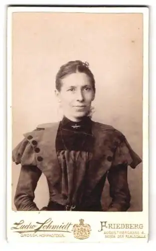 Fotografie Ludw. Schmidt, Friedberg, Augustinergasse 4, Dame in eleganter Kleidung