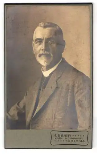 Fotografie H. Beier, Grimma, Langestr. 28, Porträt eines älteren Mannes
