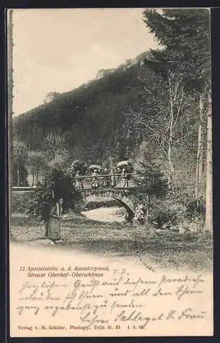 AK Oberhof / Thüringen, Kanzlergrund, Apostelsteine mit Brücke