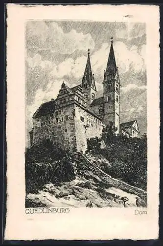 Künstler-AK Quedlinburg, Der Dom