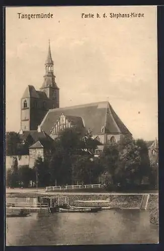 AK Tangermünde, Partie b. d. Stephans-Kirche