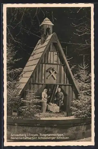 AK Schneeberg / Erzgebirge, Bergmannskrippe der Schneeberger Schnitzer