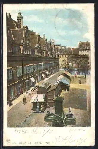 AK Leipzig, Naschmarkt aus der Vogelschau