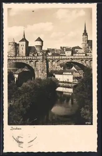 AK Bautzen, an der Kronprinzenbrücke