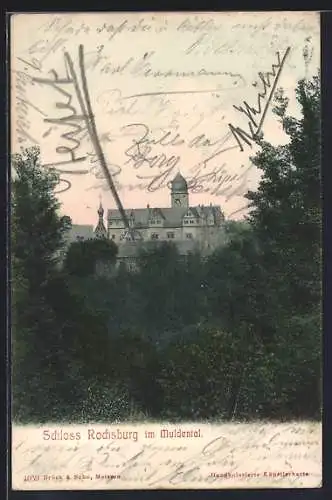 AK Schloss Rochsburg im Muldental, Ansicht aus der Ferne