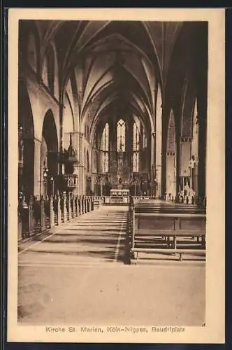 AK Köln-Nippes, Kirche St. Marien, Innenansicht