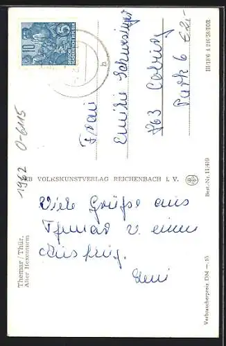 AK Themar /Thür., Alter Hexenturm mit Strasse