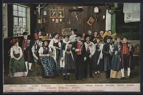 AK Schwarzwälder Bauernhochzeit, Hanauer, Neustädter, Rental, Schwarzwälder Tracht