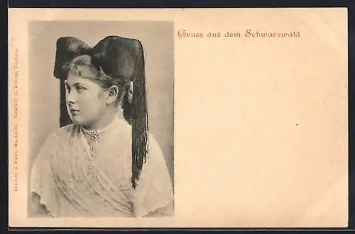 AK junge Frau in Schwarzwälder Tracht
