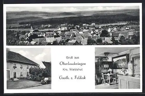 AK Oberlauchringen /Krs. Waldshut, Gasthaus zum Feldeck, Innenansicht, Teilansicht
