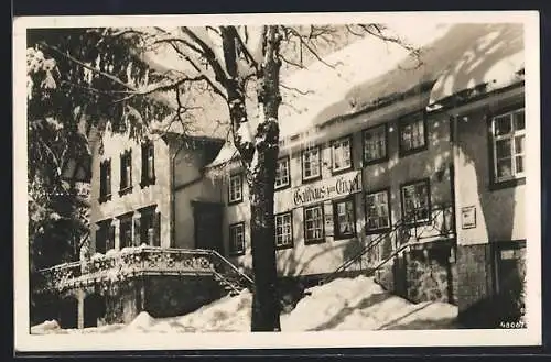 AK Todtnau, Gasthaus und Pension Engel im Schnee
