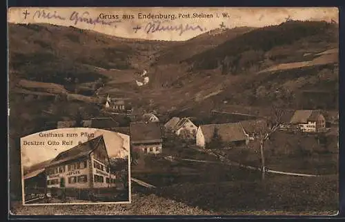 AK Endenburg, Gasthaus zum Pflug, Ortsansicht