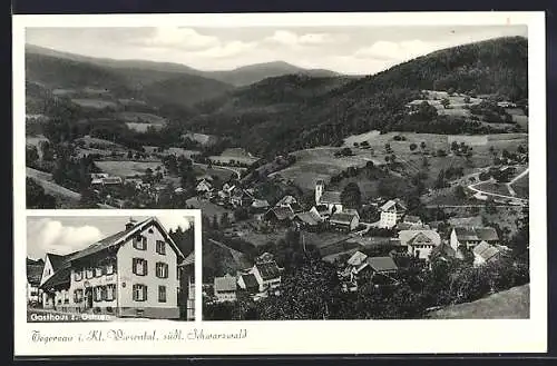 AK Tegernau / Schwarzwald, Ortspanorama, Gasthaus z. Ochsen