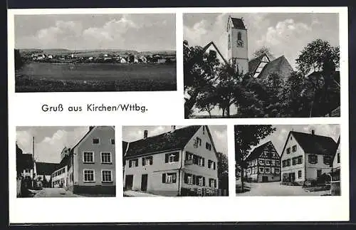 AK Kirchen /Wttbg., Schreinerei u. Handlung Leopold Haberbosch, Rathaus, Strassenpartie