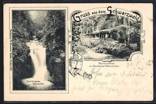 AK Geroldsau, Restauration zum Geroldsauer Wasserfall, Geroldsauer Wasserfall