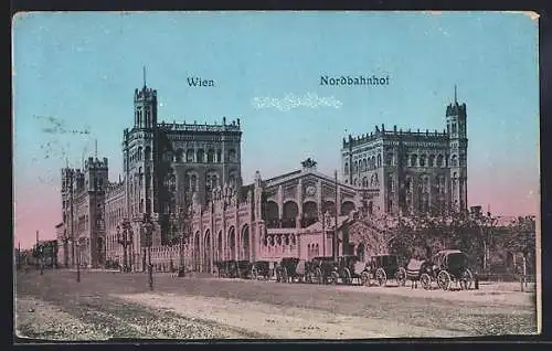 AK Wien, Nordbahnhof mit Strassenpartie