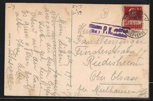 AK St. Gallen, Neue Bahnhof und Postgebäude