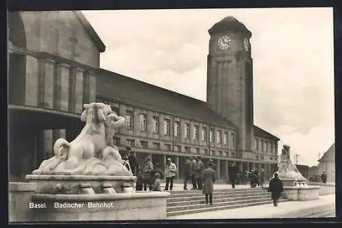 AK Basel, La gare bâdoise, Badener Bahnhof