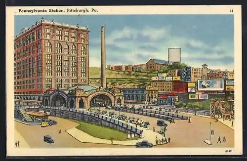 AK Pittsburgh, PA, Penssylvania Station, Bahnhof