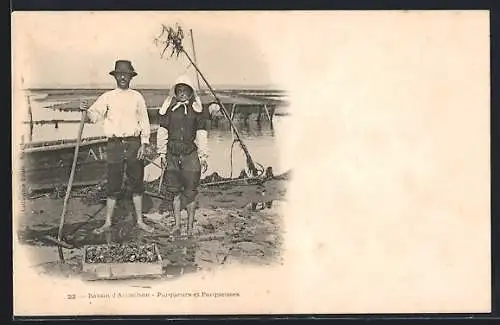 AK Arcachon, Parqueurs et Parqueuses, Muschelsammlerpaar