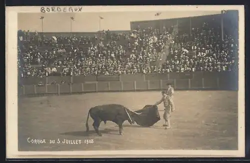 AK Bordeaux, Corrida 1903, Torreros bei einem Stierkampf