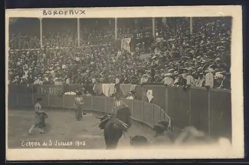 AK Bordeaux, Corrida 1903, Torreros bei einem Stierkampf