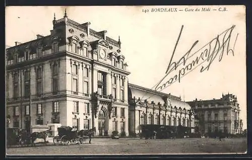AK Bordeaux, Gare du Midi, Bahnhof