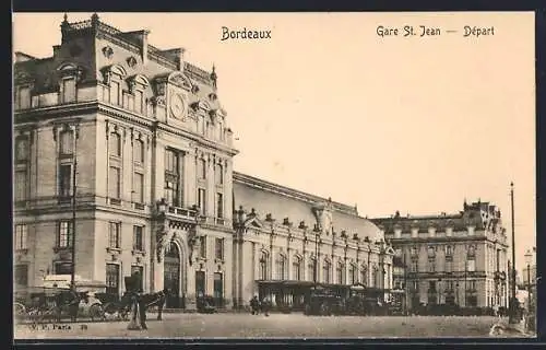 AK Bordeaux, Gare St. Jean, Départ, Bahnhof