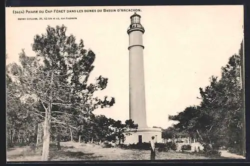 AK Arcachon, Phare du Cap Féret dans les Dunes, Leuchtturm