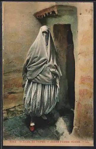 AK Jeune Femme Maure, verschleierte Maurin