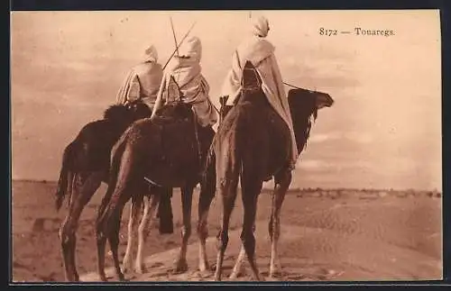 AK Touaregs, Männer auf Kamelen
