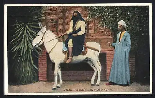 AK Cairo, A Native Woman Riding