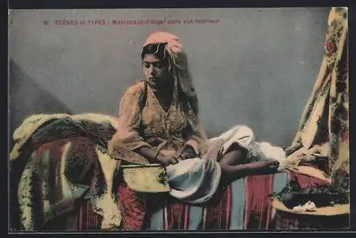 AK Mauresque d`Alger dans son Interieur