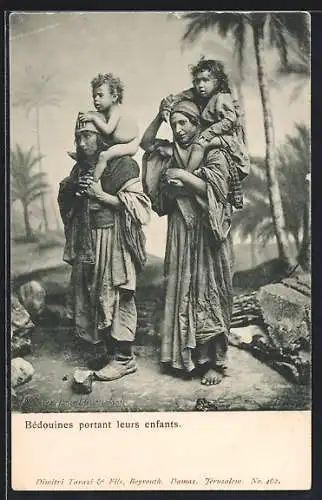 AK Bédouines portant leurs enfants