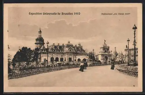 AK Bruxelles, Exposition Universelle de Bruxelles 1910, Restaurant Au Chien Vert
