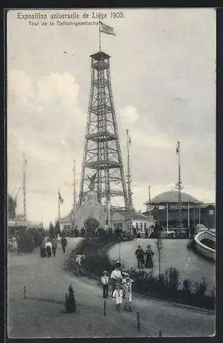 AK Liége, Exposition universelle de Liége 1905, Tour de la Tiefbohrgesellschaft