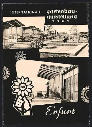 AK Erfurt, Internationale Gartenbauausstellung 1961, Gelände der IGA