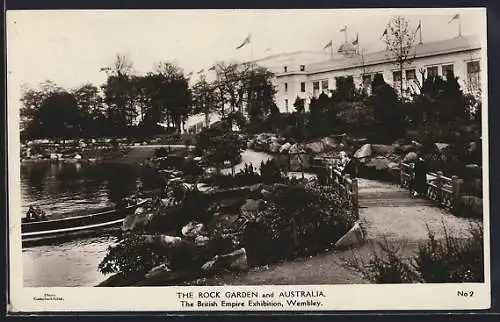 AK Wembley, The British Empire Exhibition, The Rock Garden and Australia